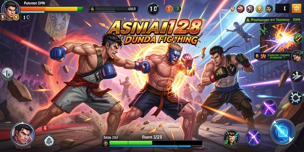 Tampilan seru gameplay dalam ASIA128 yang menampilkan pertarungan spektakuler.