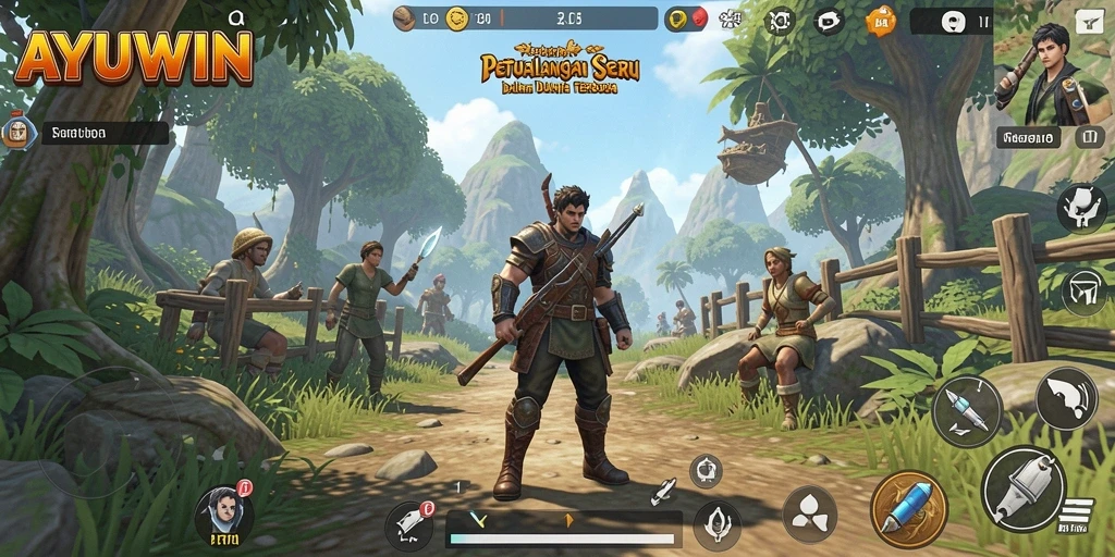 Tampilan gameplay AYUWIN dalam dunia terbuka yang menakjubkan.