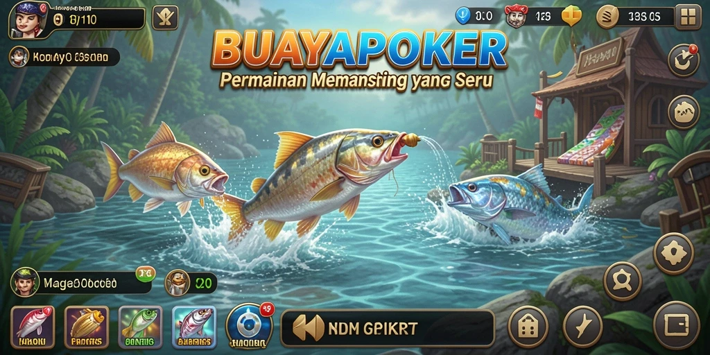 Screenshot gameplay BUAYAPOKER menampilkan suasana memancing yang realistis.