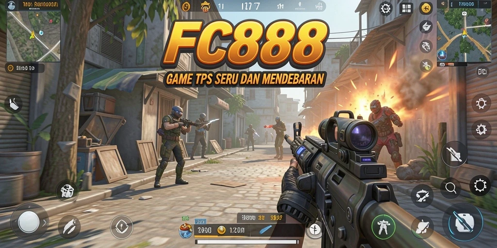 Tangkapan layar menunjukkan aksi intens dalam permainan TPS FC888.