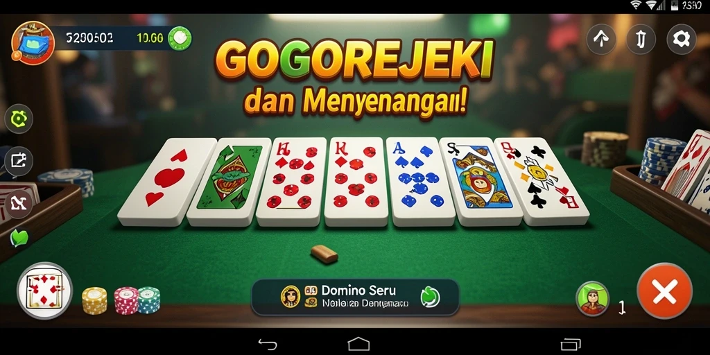 Screenshot GOGOREJEKI menampilkan momen seru saat bermain Domino.