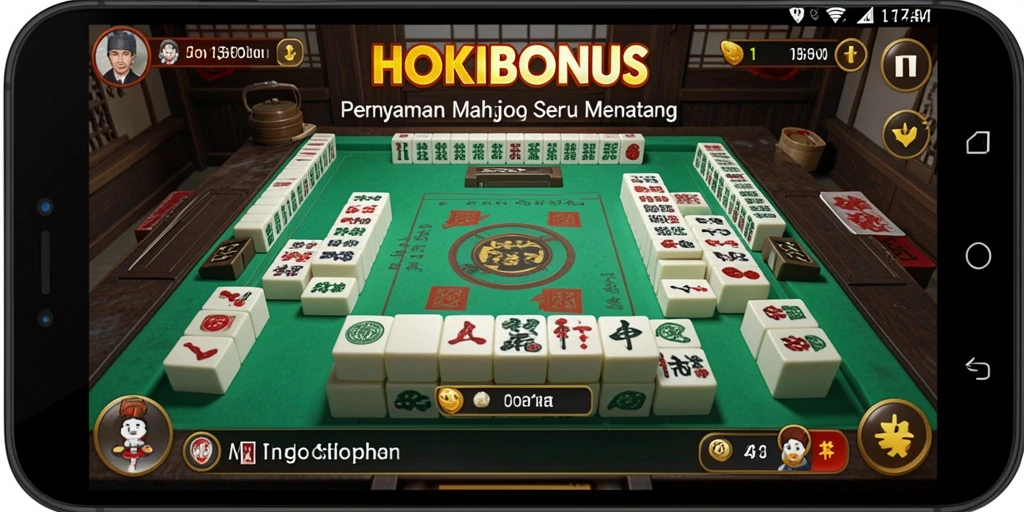 Tampilan gameplay HOKIBONUS yang menarik dengan elemen Mahjong.