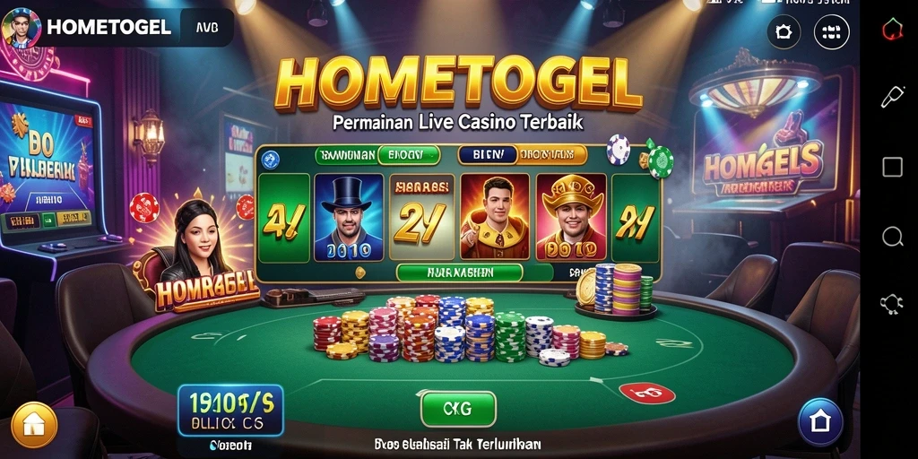 Tampilan gameplay Live Casino yang menarik di HOMETOGEL.