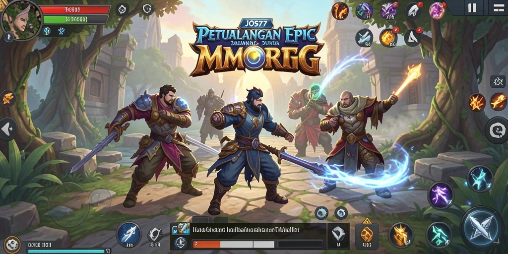 Screenshot gameplay JOS77 yang menunjukkan aksi epik dalam petualangan MMORPG.