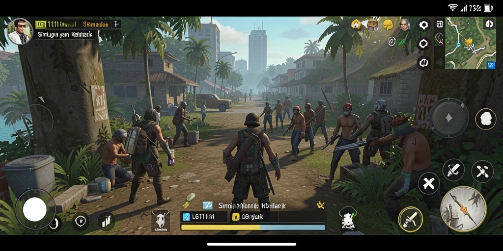 Screenshot utama LG111 menampilkan gameplay simulasi kehidupan yang interaktif.