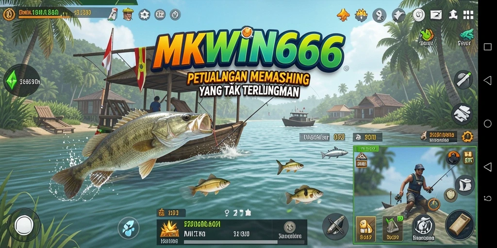Tangkapan besar di permainan memancing yang menegangkan.