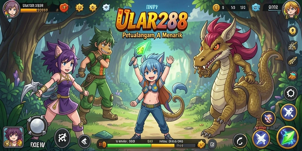 Gameplay ULAR288 dengan karakter anime beraksi.