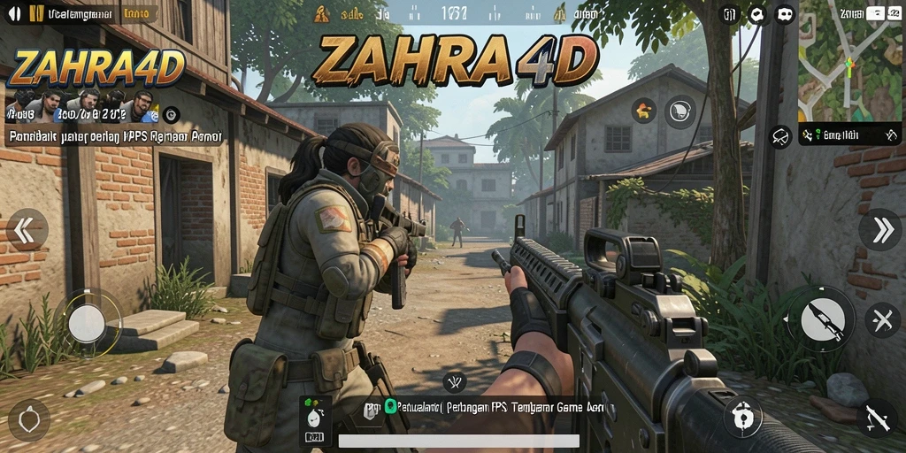 Screenshot game ZAHRA4D saat aksi tembak-menembak seru.